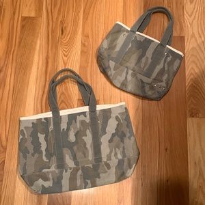 J Crew Camo Canvas Tote Bags - Small and Medium